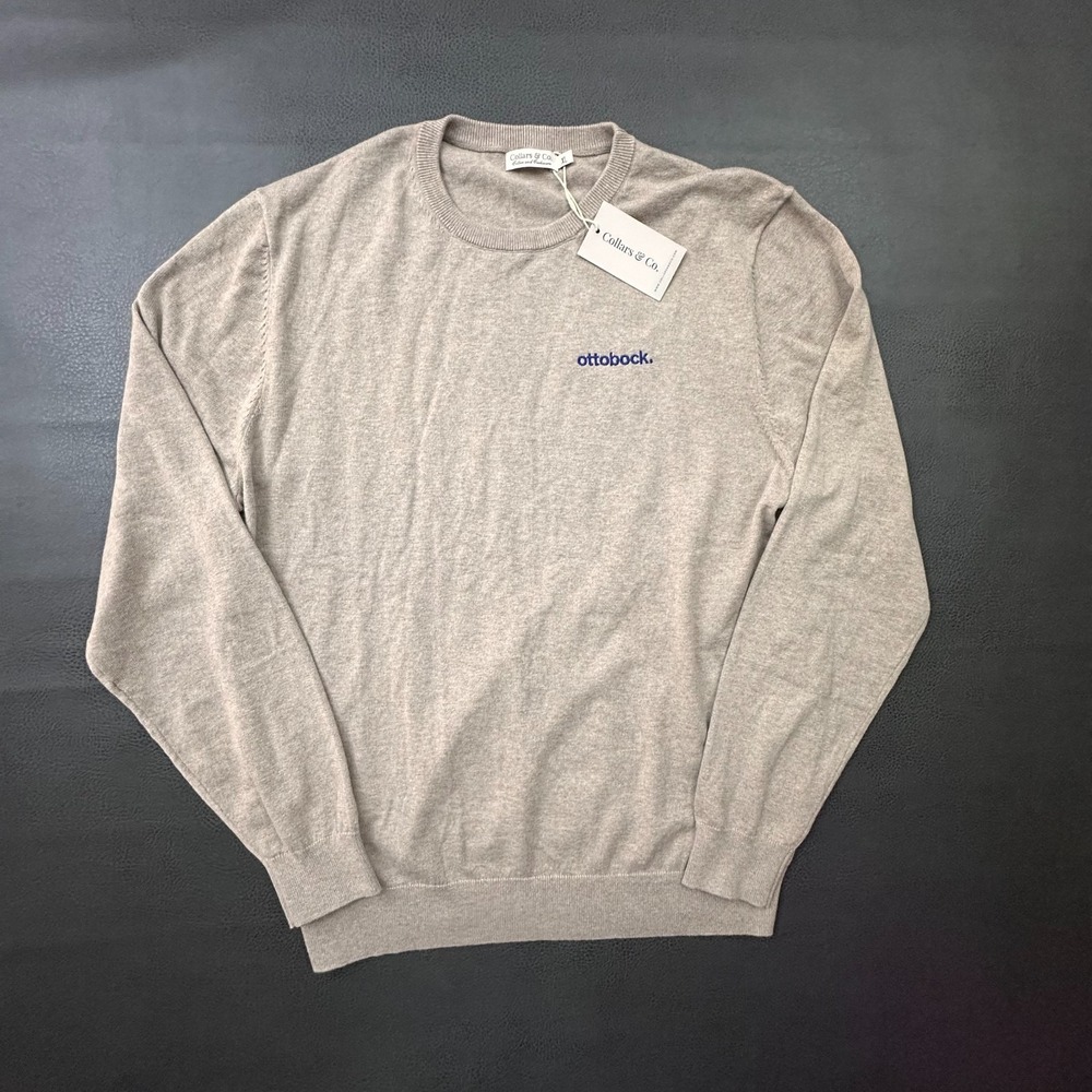 Collars & Co Sweater Mens XL Beige Cashmere Blend Jumper Pullover Ottobock